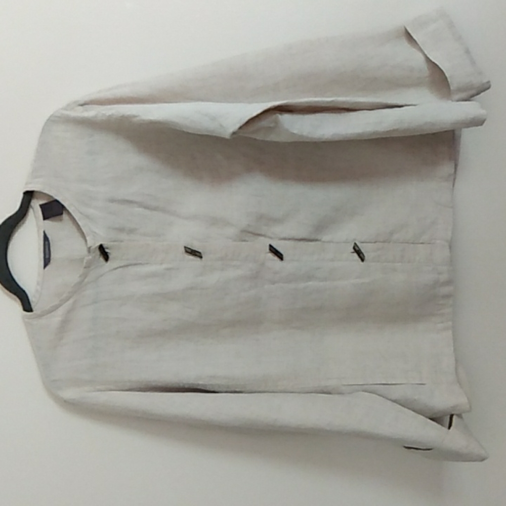 Liz Claiborne Blouse Jacket Linen Button Down